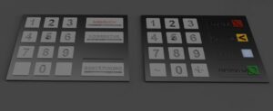 Picture of 3d printed tactile models of cash dispenser keyboards