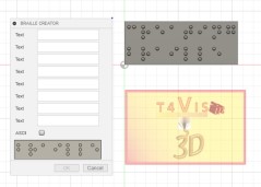 Screenshot of braille creator for Fusion 360